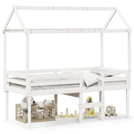 High Sleeper Bed without Mattress White 80x200 cm Solid Wood Pine