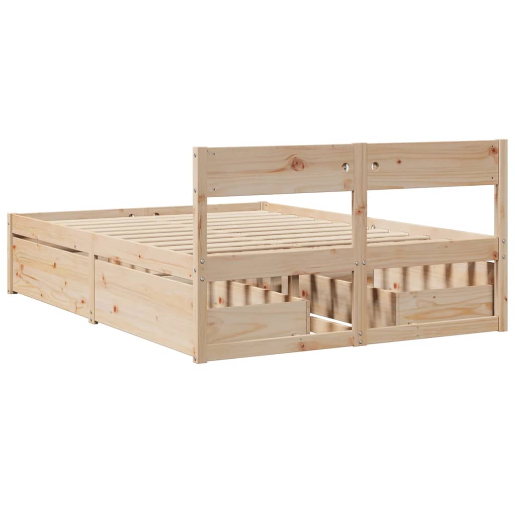 Bed Frame without Mattress 120x190 cm Small Double Solid Wood Pine