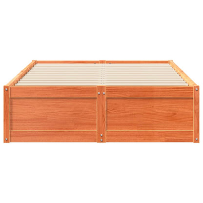 Bed Frame without Mattress Wax Brown 120x200 cm Solid Wood Pine