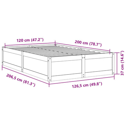 Bed Frame without Mattress Wax Brown 120x200 cm Solid Wood Pine