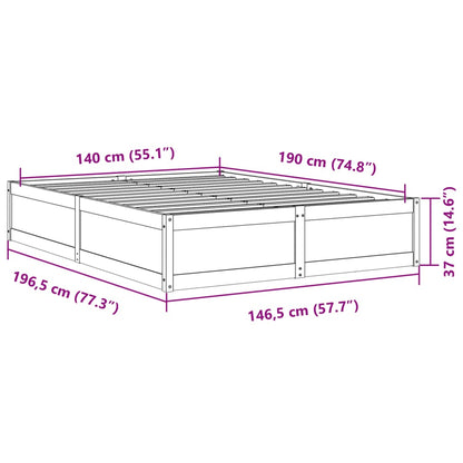 Bed Frame without Mattress 140x190 cm Solid Wood Pine