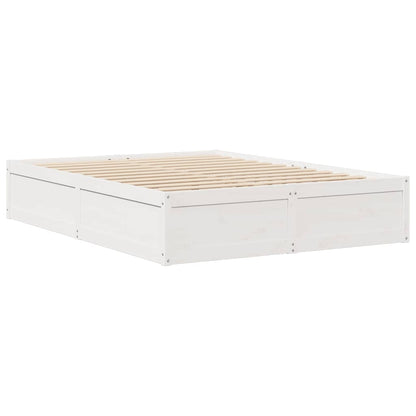 Bed Frame without Mattress White 140x190 cm Solid Wood Pine