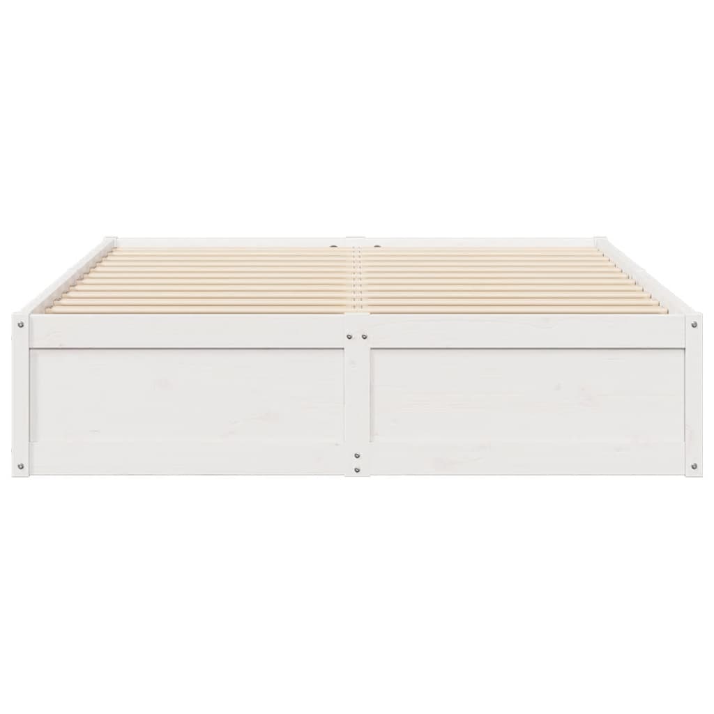 Bed Frame without Mattress White 140x190 cm Solid Wood Pine