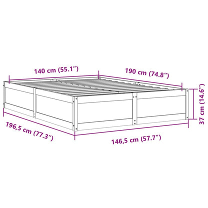 Bed Frame without Mattress White 140x190 cm Solid Wood Pine