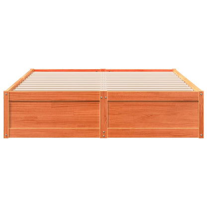 Bed Frame without Mattress Wax Brown 140x190 cm Solid Wood Pine