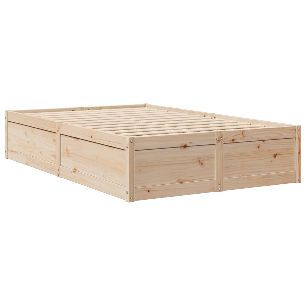 Bed Frame without Mattress 135x190 cm Double Solid Wood Pine