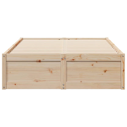 Bed Frame without Mattress 135x190 cm Double Solid Wood Pine