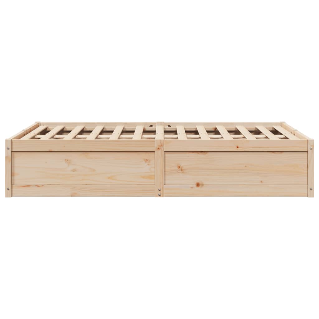 Bed Frame without Mattress 135x190 cm Double Solid Wood Pine