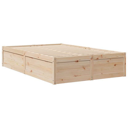 Bed Frame without Mattress 135x190 cm Double Solid Wood Pine