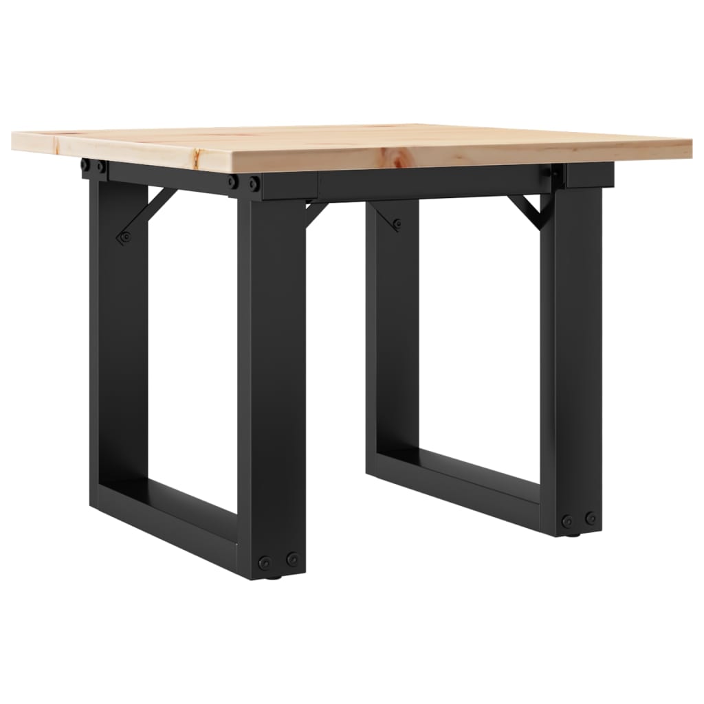 Coffee Table O-Frame 50x50x35 cm Solid Wood Pine and Steel