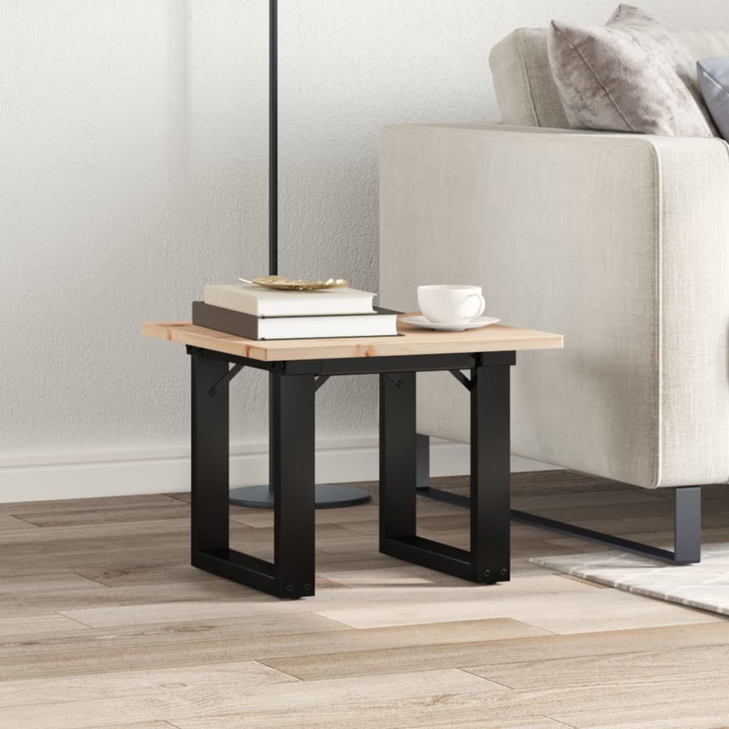 Coffee Table O-Frame 50x50x35 cm Solid Wood Pine and Steel