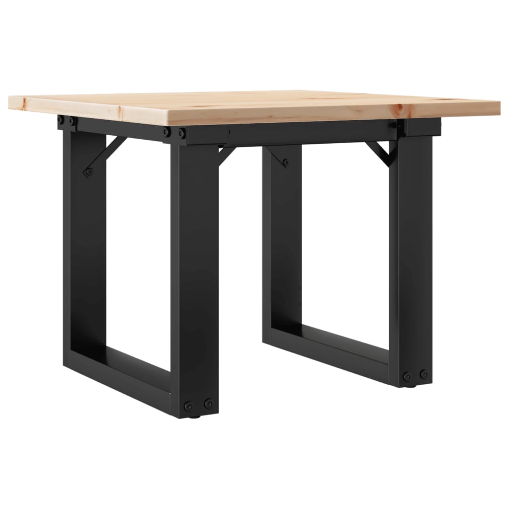 Coffee Table O-Frame 50x50x35 cm Solid Wood Pine and Steel