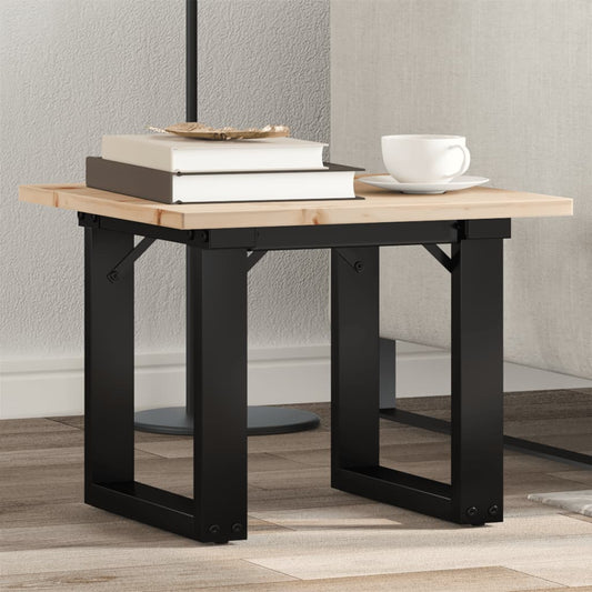 Coffee Table O-Frame 50x50x35 cm Solid Wood Pine and Steel