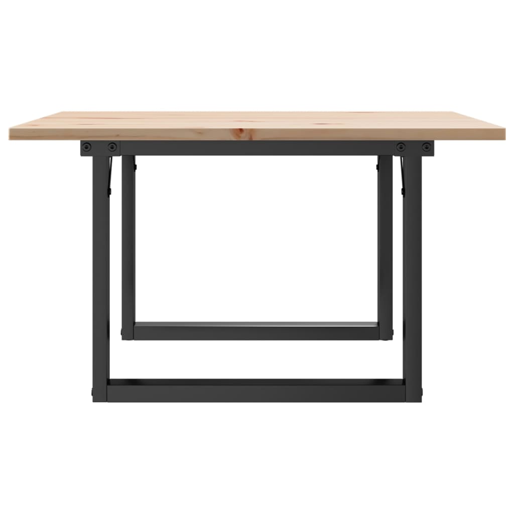 Coffee Table O-Frame 70x70x40 cm Solid Wood Pine and Steel