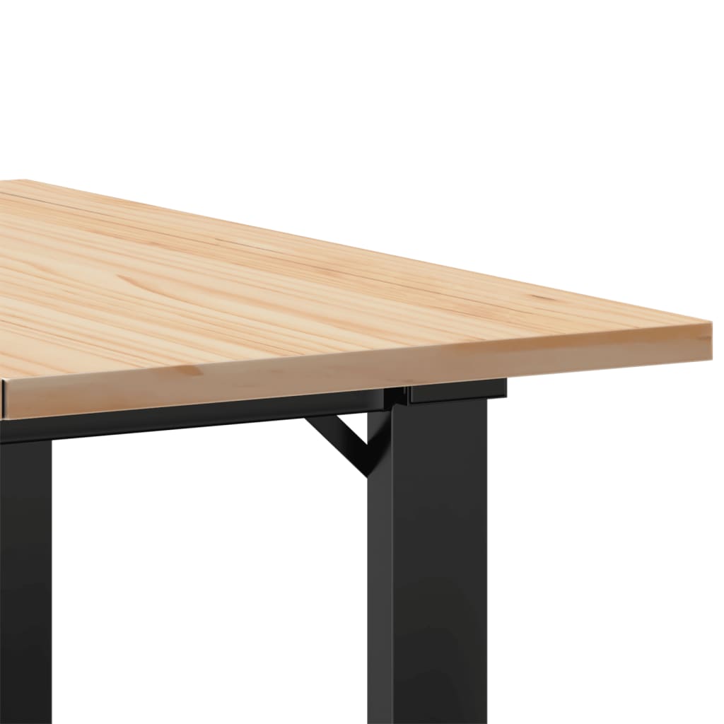 Coffee Table O-Frame 70x70x40 cm Solid Wood Pine and Steel