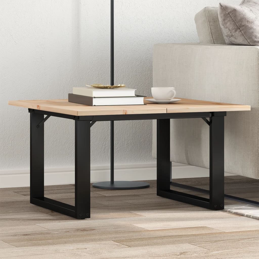 Coffee Table O-Frame 70x70x40 cm Solid Wood Pine and Steel