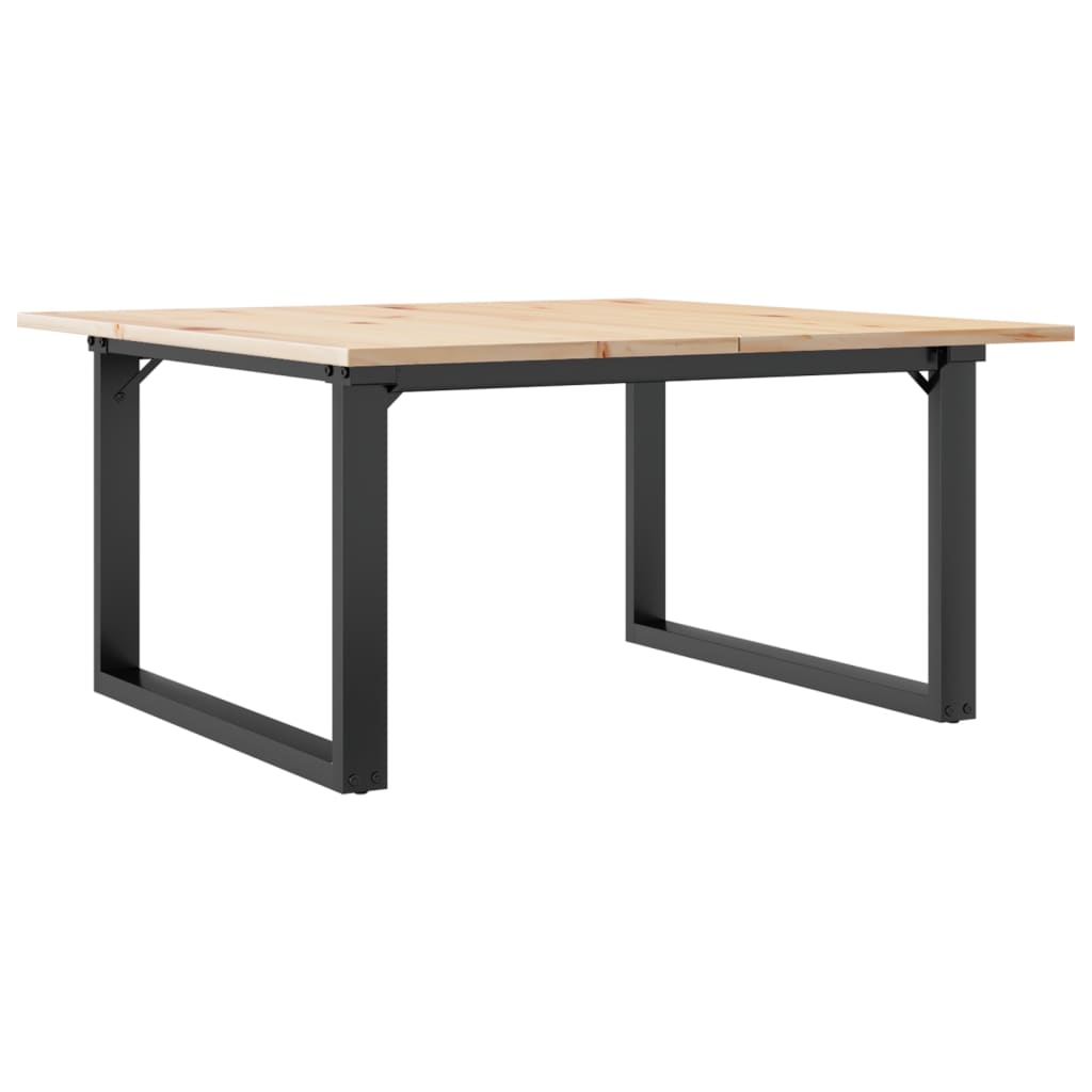 Coffee Table O-Frame 90x90x45 cm Solid Wood Pine and Steel