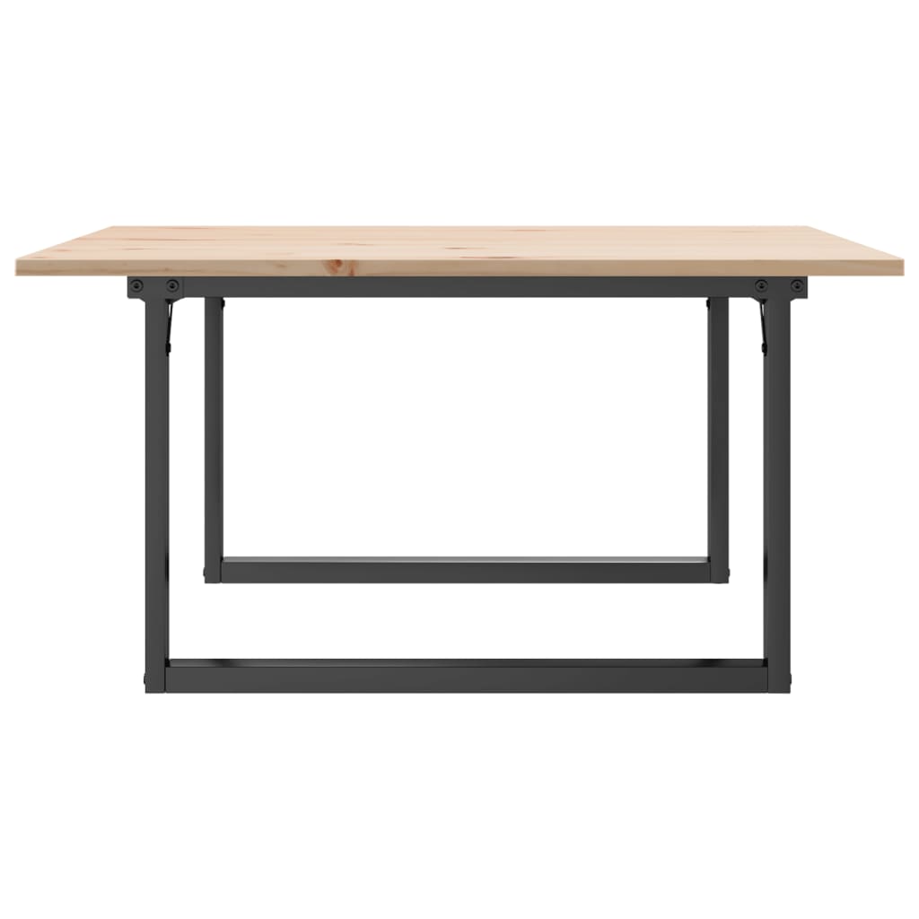 Coffee Table O-Frame 90x90x45 cm Solid Wood Pine and Steel