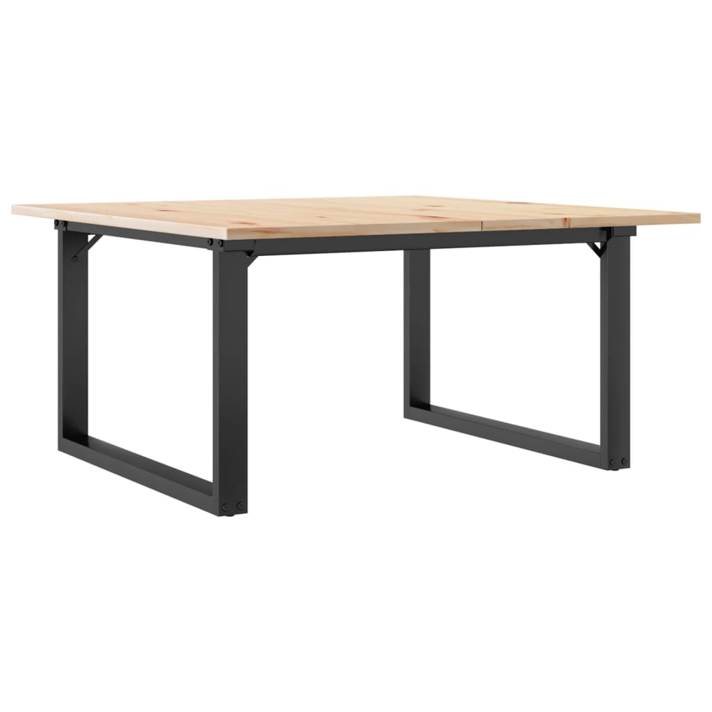 Coffee Table O-Frame 90x90x45 cm Solid Wood Pine and Steel