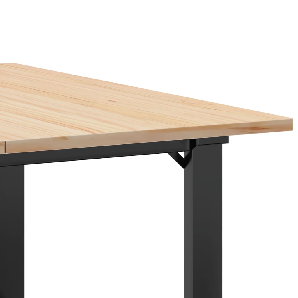 Coffee Table O-Frame 90x90x45 cm Solid Wood Pine and Steel