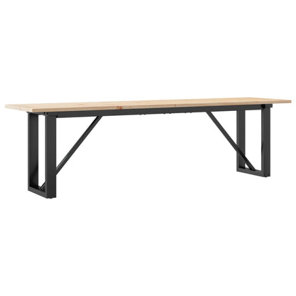 Coffee Table O-Frame 160x40x45 cm Solid Wood Pine and Steel