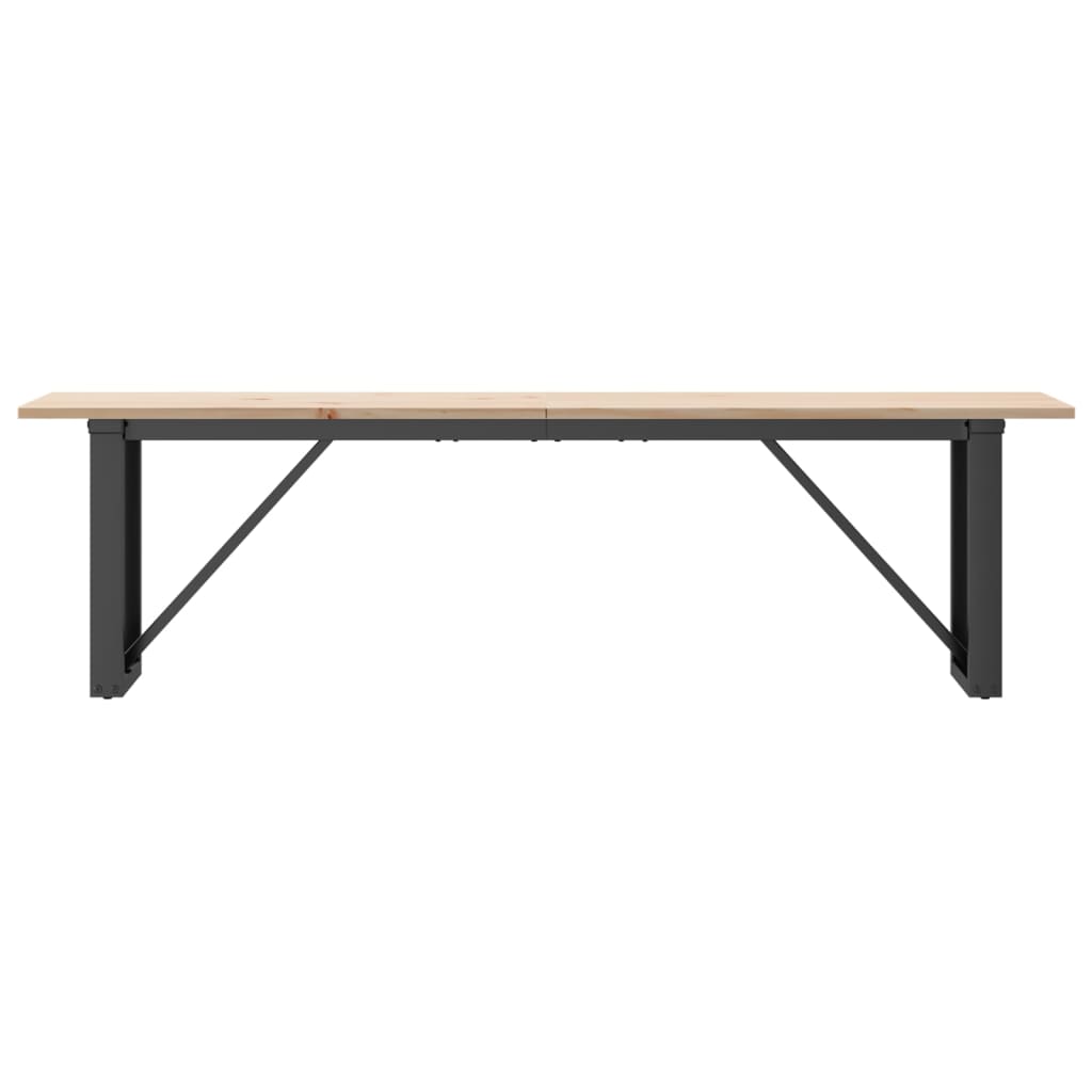 Coffee Table O-Frame 160x40x45 cm Solid Wood Pine and Steel