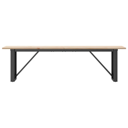 Coffee Table O-Frame 160x40x45 cm Solid Wood Pine and Steel