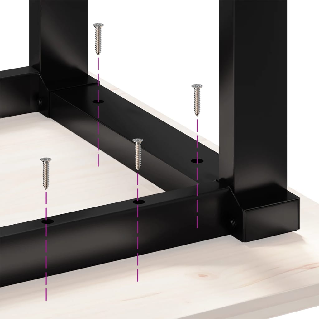 Coffee Table O-Frame 160x40x45 cm Solid Wood Pine and Steel