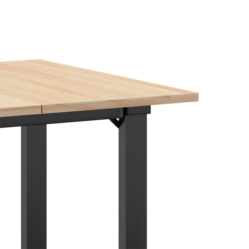 Dining Table O-Frame 70x70x75 cm Solid Wood Pine and Steel