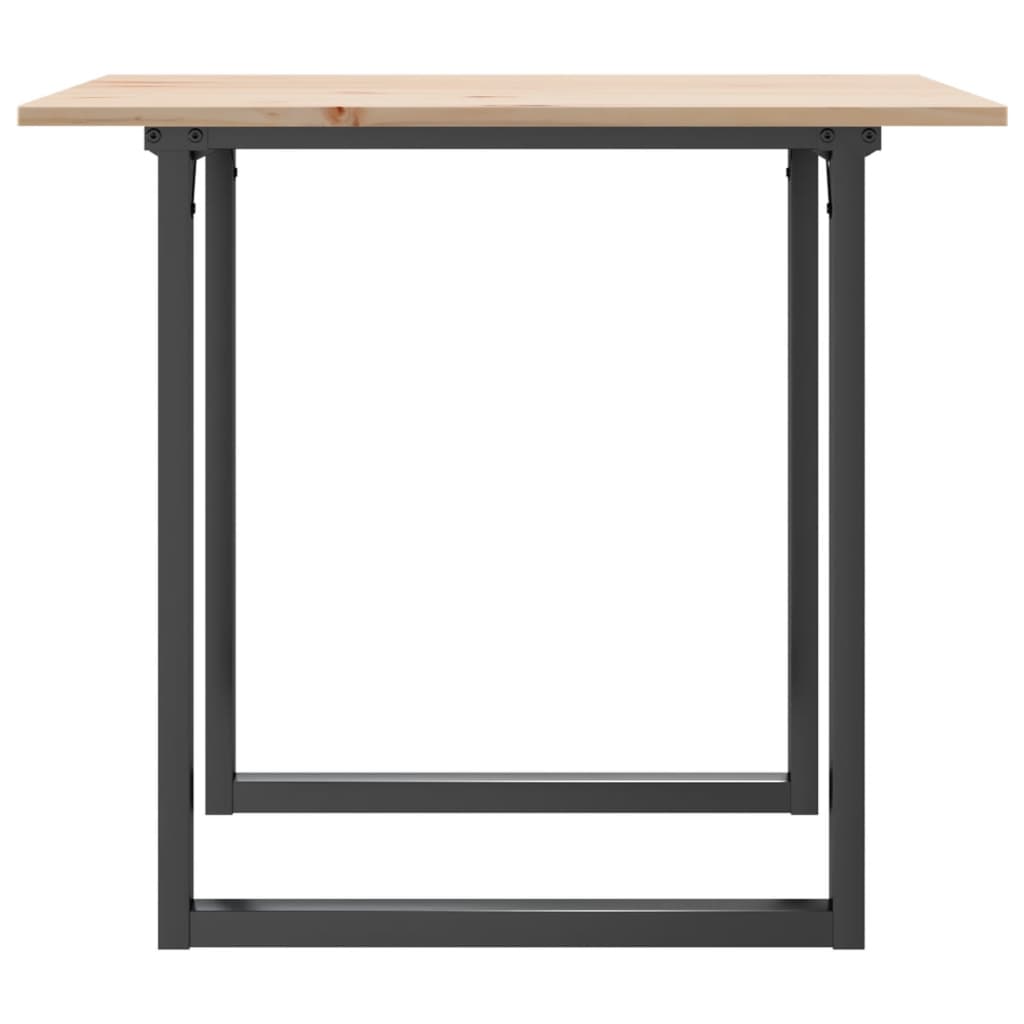 Dining Table O-Frame 80x80x75 cm Solid Wood Pine and Steel