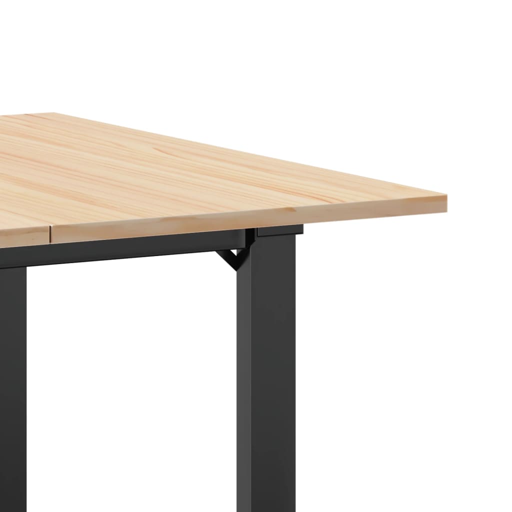 Dining Table O-Frame 80x80x75 cm Solid Wood Pine and Steel