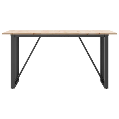 Dining Table O-Frame 160x80x75 cm Solid Wood Pine and Steel