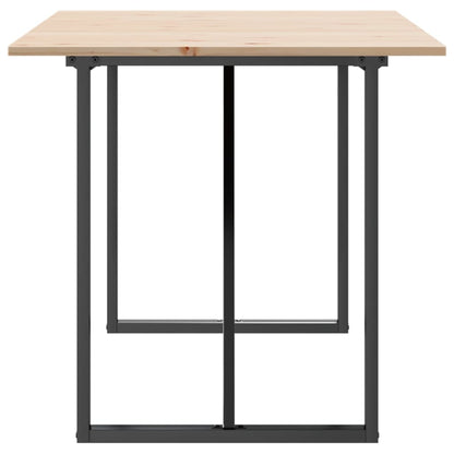 Dining Table O-Frame 160x80x75 cm Solid Wood Pine and Steel