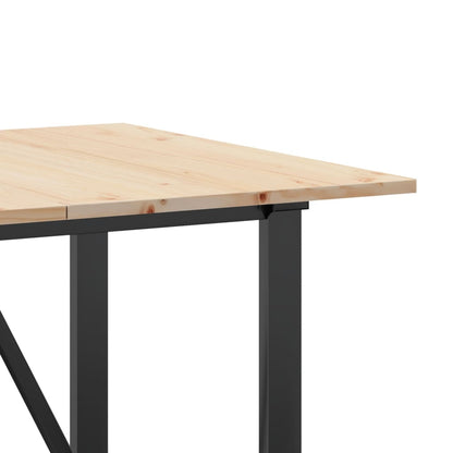 Dining Table O-Frame 160x80x75 cm Solid Wood Pine and Steel