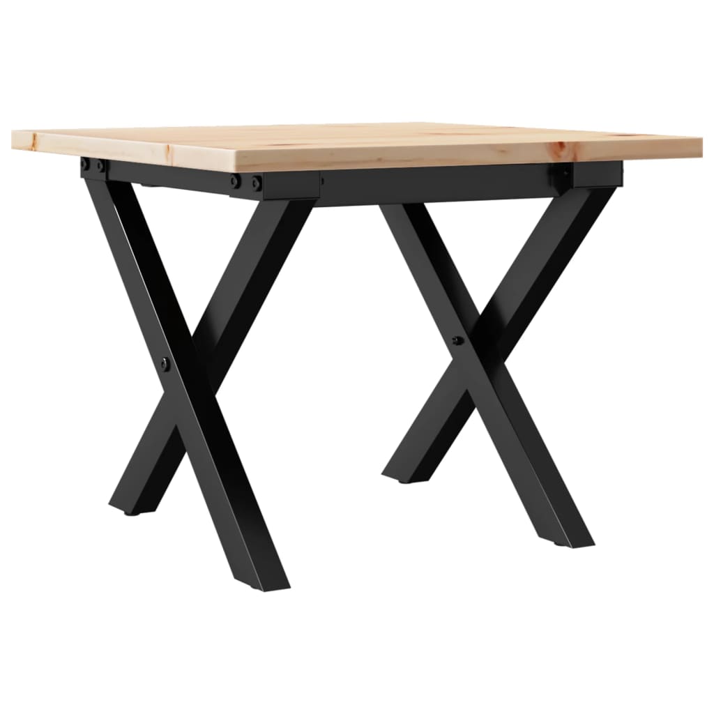 Coffee Table X-Frame 40x40x35 cm Solid Wood Pine and Steel