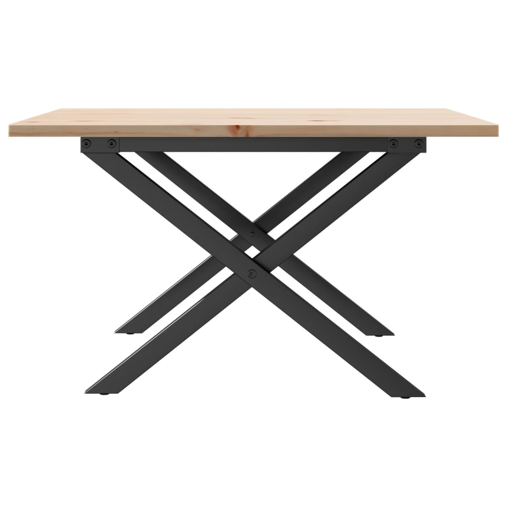 Coffee Table X-Frame 60x60x40 cm Solid Wood Pine and Steel