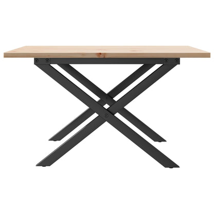 Coffee Table X-Frame 60x60x40 cm Solid Wood Pine and Steel