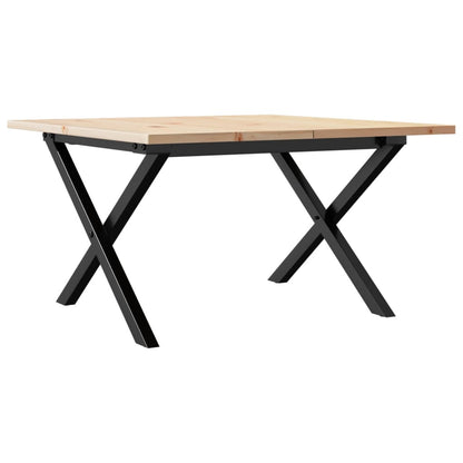 Coffee Table X-Frame 70x70x40 cm Solid Wood Pine and Steel