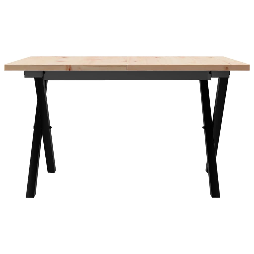 Coffee Table X-Frame 70x70x40 cm Solid Wood Pine and Steel