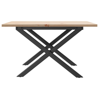 Coffee Table X-Frame 70x70x40 cm Solid Wood Pine and Steel