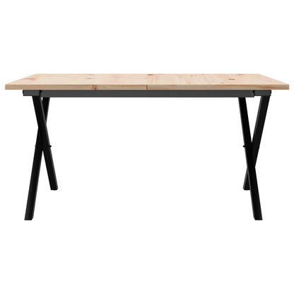 Coffee Table X-Frame 80x80x45 cm Solid Wood Pine and Steel