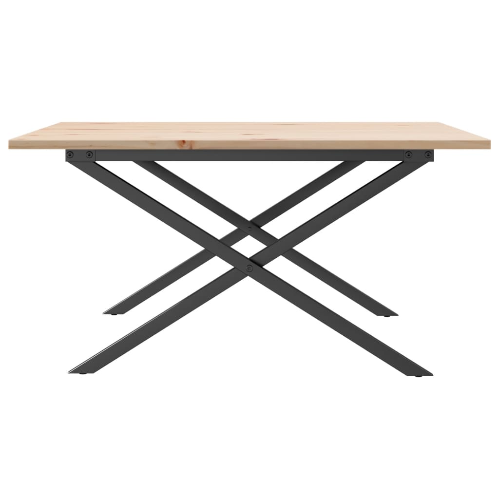 Coffee Table X-Frame 80x80x45 cm Solid Wood Pine and Steel