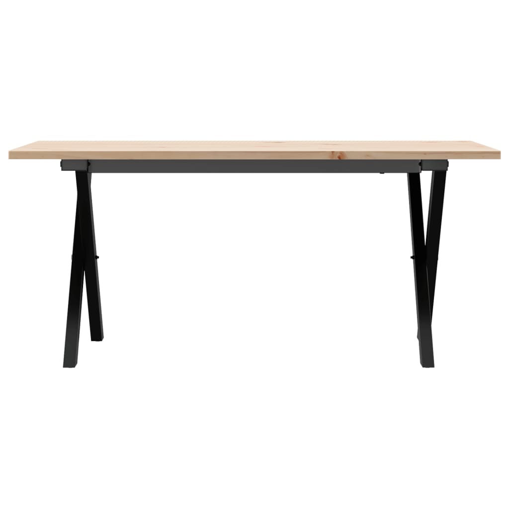 Coffee Table X-Frame 90x40x45 cm Solid Wood Pine and Steel