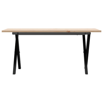 Coffee Table X-Frame 90x40x45 cm Solid Wood Pine and Steel