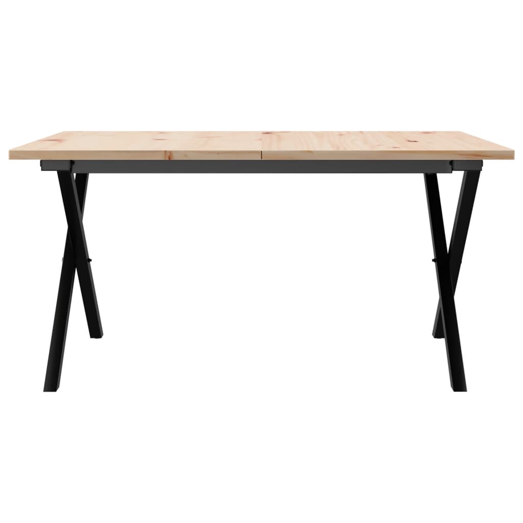 Coffee Table X-Frame 90x90x45 cm Solid Wood Pine and Steel