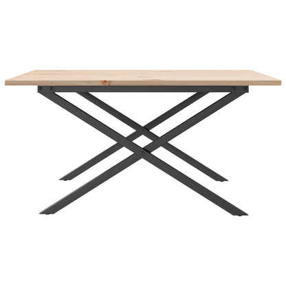 Coffee Table X-Frame 90x90x45 cm Solid Wood Pine and Steel