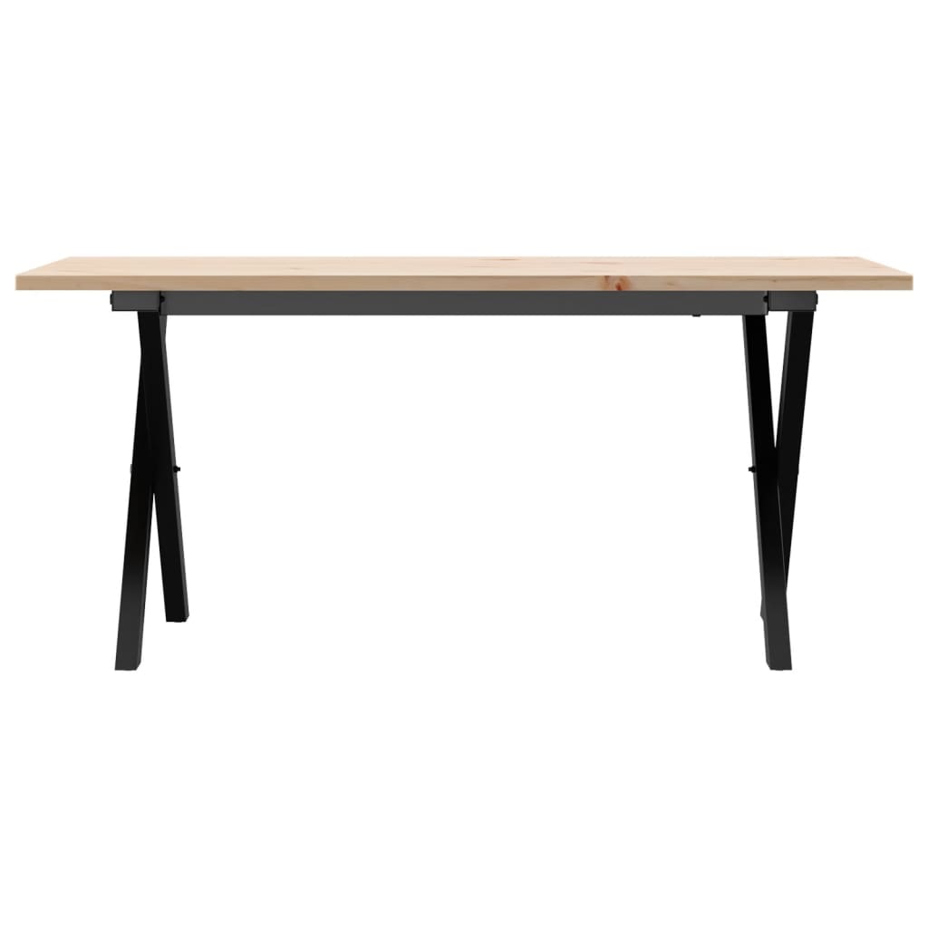 Coffee Table X-Frame 100x50x45 cm Solid Wood Pine and Steel