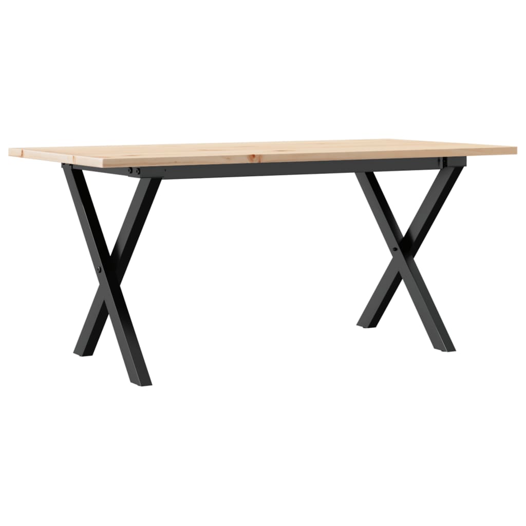 Coffee Table X-Frame 100x50x45 cm Solid Wood Pine and Steel