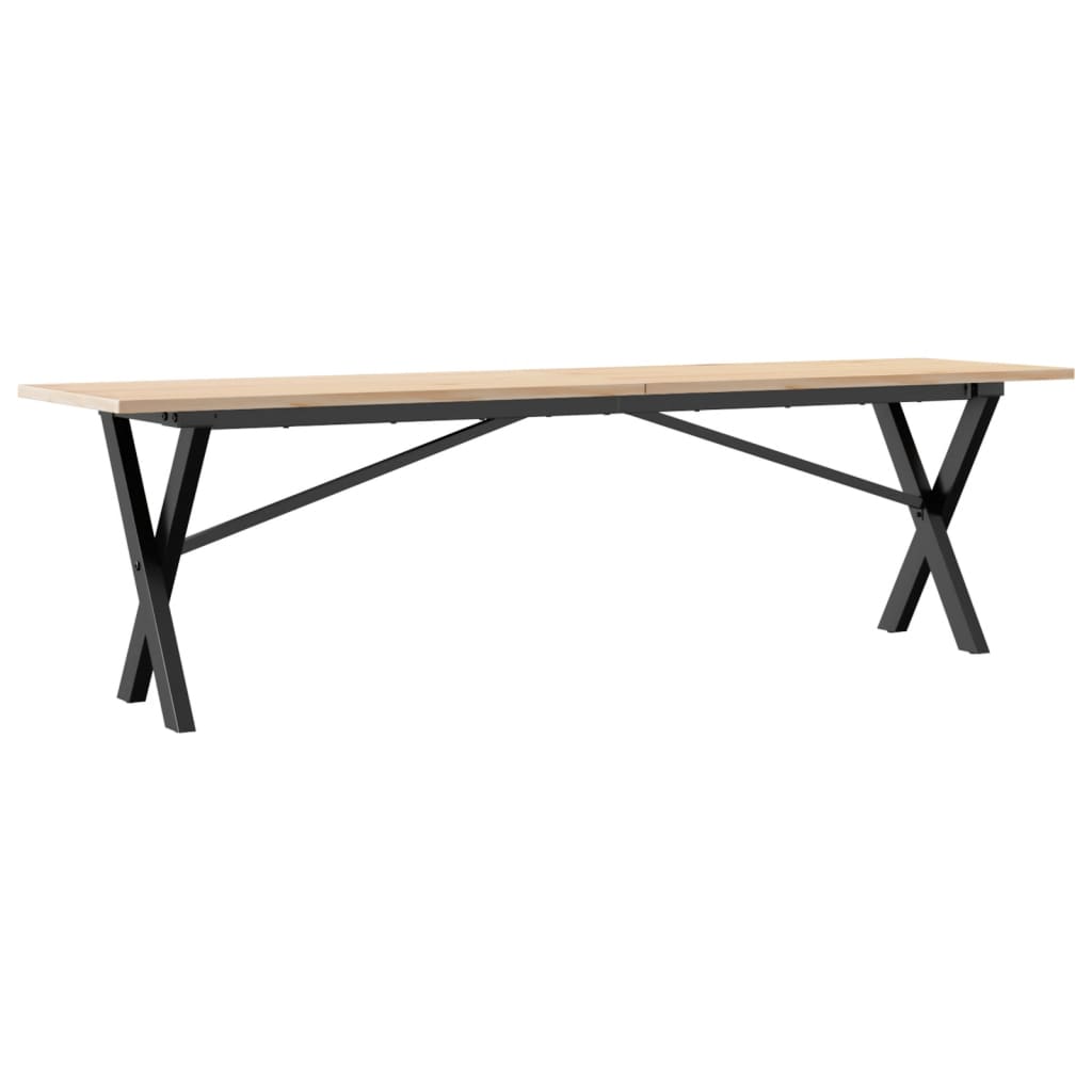 Coffee Table X-Frame 160x40x45 cm Solid Wood Pine and Steel