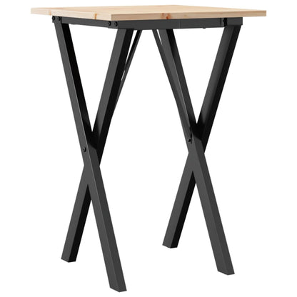 Dining Table X-Frame 50x50x75 cm Solid Wood Pine and Steel